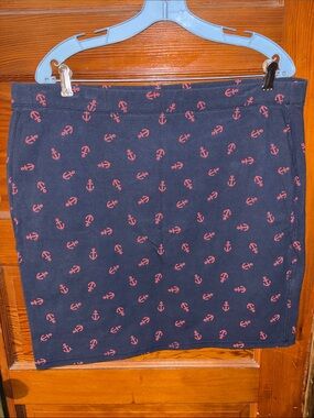 Old Navy Navy Pencil Skirt with Red Anchor Motif